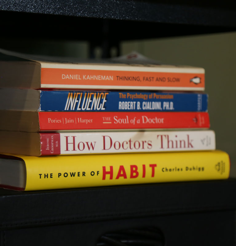 A snippet of Hummingbird insight's library of books on behavioural science and market research
